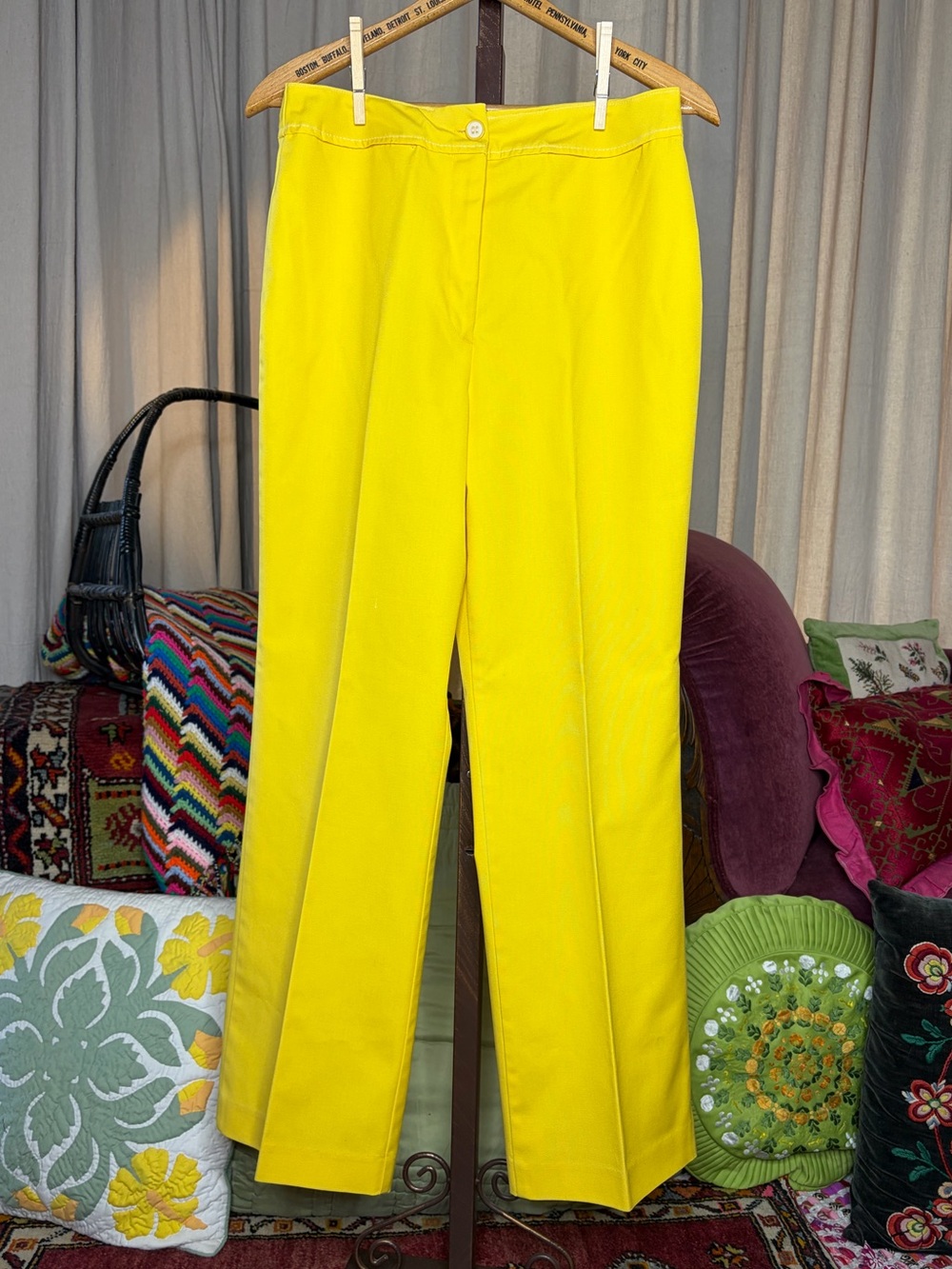 70s Yellow Wide Leg Pants